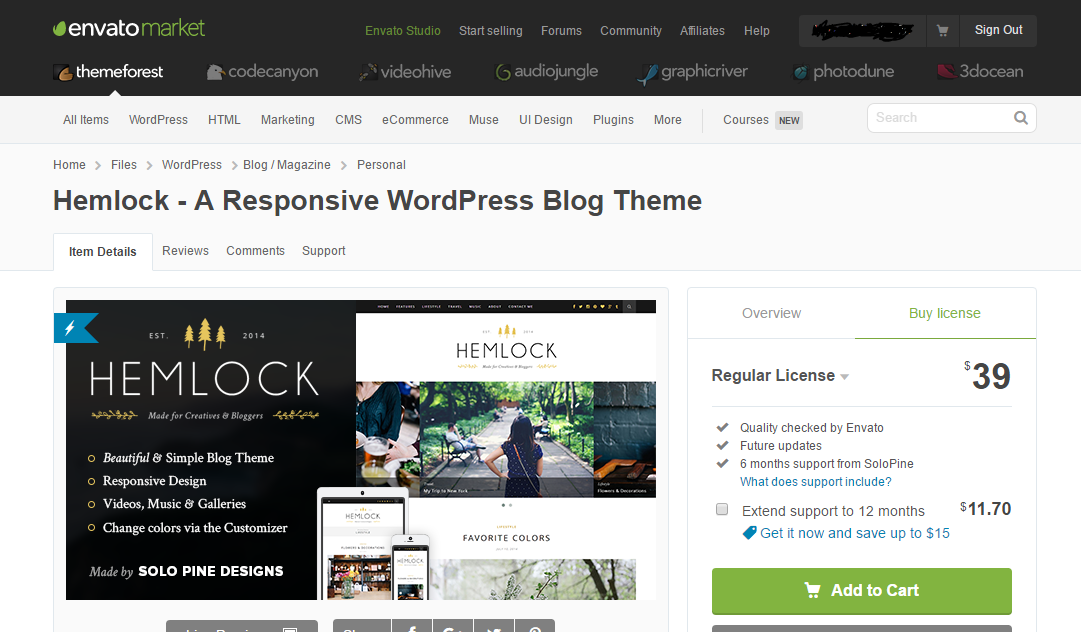 hemlock wp theme