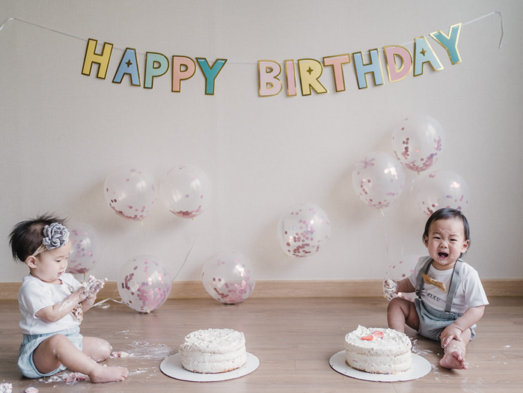 twins birthday cake smash